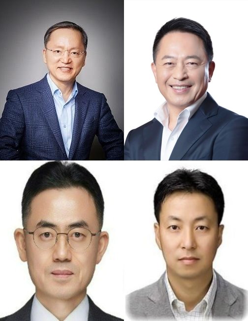 왼쪽 첫번째부터 시계방향으로, 박학규 사장, 최윤호 사장,문희동 부사장, 주창훈 부사장.