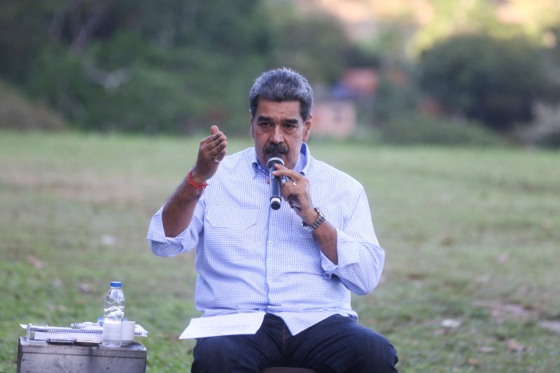 베네수엘라의 니콜라스 마두로 대통령이 지난 6일(현지시간) 베네수엘라 수도 카라카스에서 연설하고 있다.로이터연합뉴스