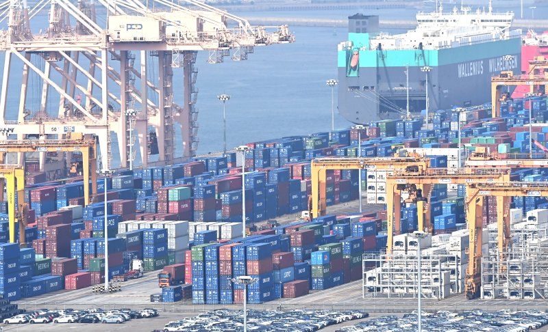 [평택=뉴시스] 김종택 기자 = 사진은 지난달 30일 메이저 바카라사이트 유니88벳 평택시 포승읍 평택항에 수출입 컨테이너가 쌓여 있는 모습. 2025.10.30. jtk@newsis.com