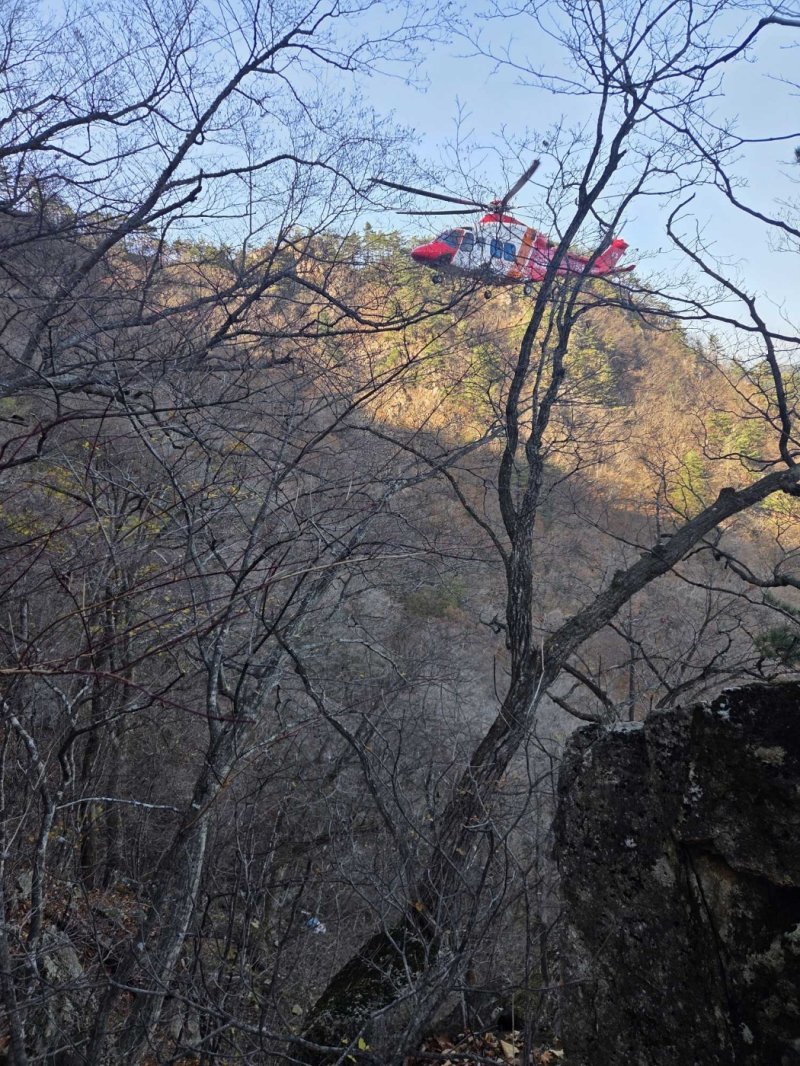 9일 강원 속초 설악동 바카라사이트 윈윈 추락 환자 이송 위해 출동한 소방 헬기.(강원도소방본부 제공, 재판매 및 DB 금지) 2025.11.9/바카라사이트 윈윈1