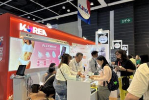 홍콩미용전시회에 설치된 강원공동관. 강원도 제공