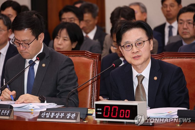 답변하는 김정관 산업통상부 장관 (출처=연합뉴스)