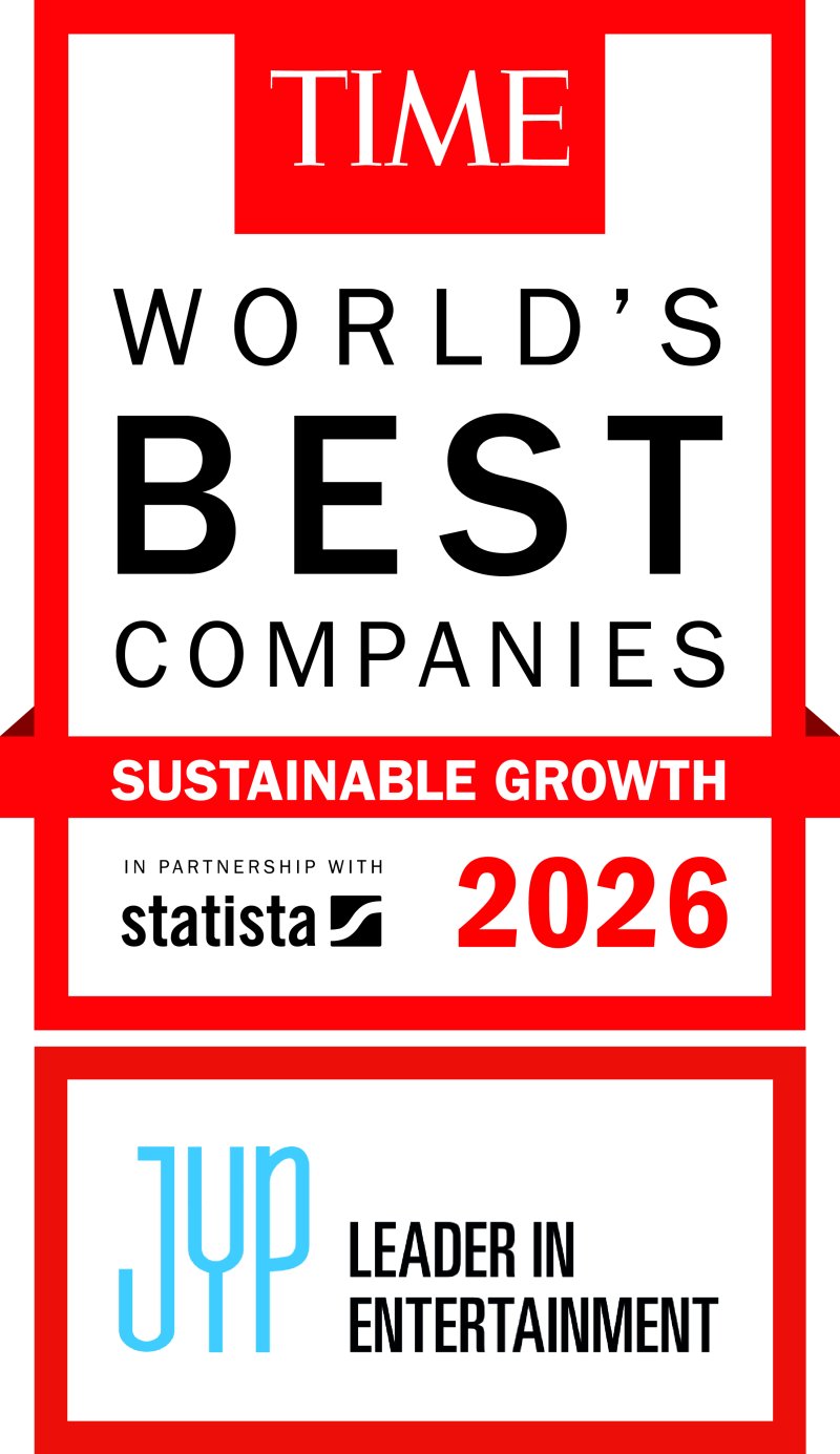 [서울=뉴시스] JYP 타임 '2026 세계 최고의 지속가능 성장기업' 전 세계 1위. (사진 = JYP엔터테인먼트, TIME and Statista 제공) 2025.11.14. photo@newsis.com *재판매 및 DB 금지 /사진=뉴시스