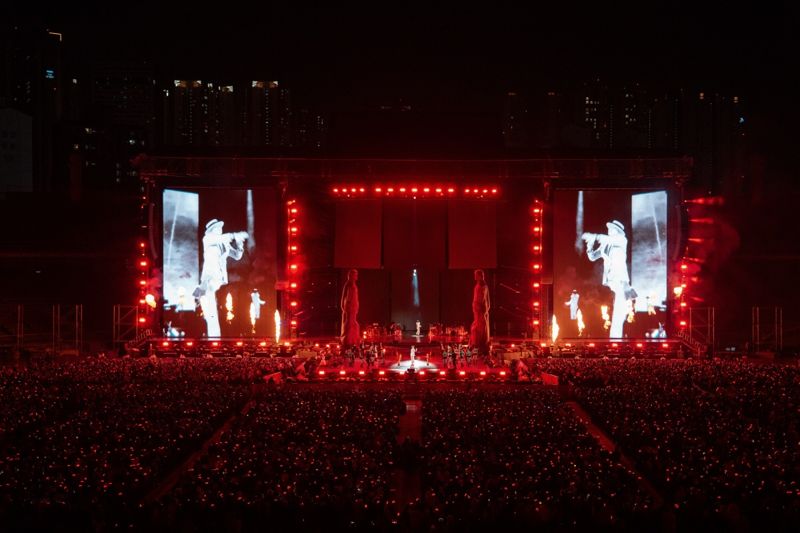 지난 3월 지드래곤 공연 당시 고양종합운동장 모습. 쿠팡플레이 제공