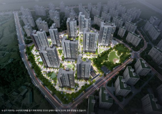 두산위브더제니스 센트럴 천안 야간조감도