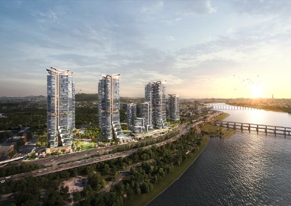 <서빙고 신동아 아파트 재건축 당선작 '청한재' 조감도. 사진=해안건축>