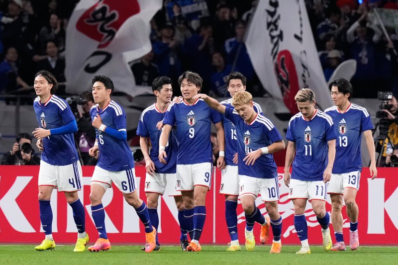 일본 남자 축구 대표팀, 18일 볼리비아와의 11월 A매치 2번째 평가전에서 3-0 완승.뉴시스