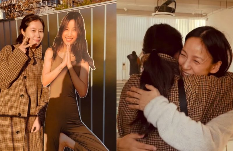 문소리, 이효리 요가원 찾았다…포옹에 선물까지 '훈훈한 만남'