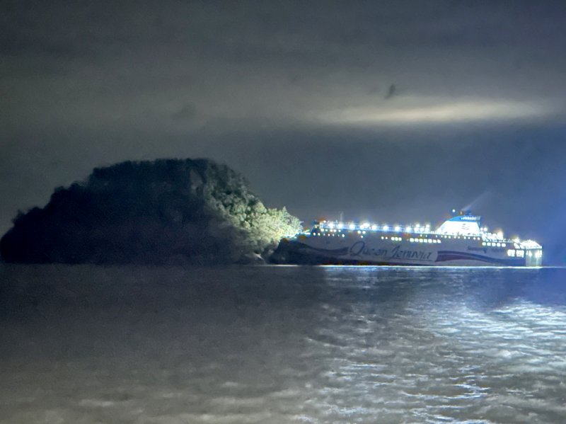 [신안=뉴시스] 19일 오후 전남 신안군 장산면 족도에서 승객 260여명을 태운 여객선이 좌초했다. (사진=목포해양경찰서 제공). photo@newsis.com *재판매 및 DB 금지 /사진=뉴시스