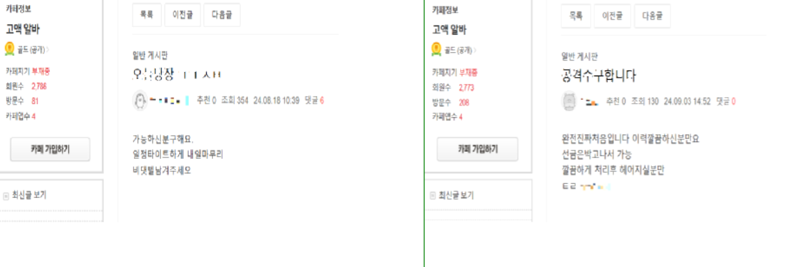 A씨 등은 인터넷 카페에 'ㄱㄱ'(공격, 사고 가해차량을 의미), 'ㅅㅂ'(수비, 사고 피해차량을 의미), 'ㄷㅋ'(뒷쿵, 후미 추돌을 의미) 등 보험사기 관련 은어를 통해 가담자를 모집했다. 서울경찰청 제공