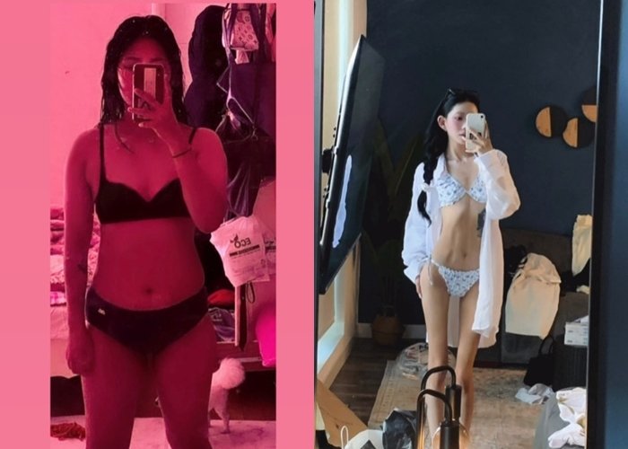 최준희, 96→41㎏ 폭풍 감량 전후 모습 가감없이 공개…'뼈말라' 몸매