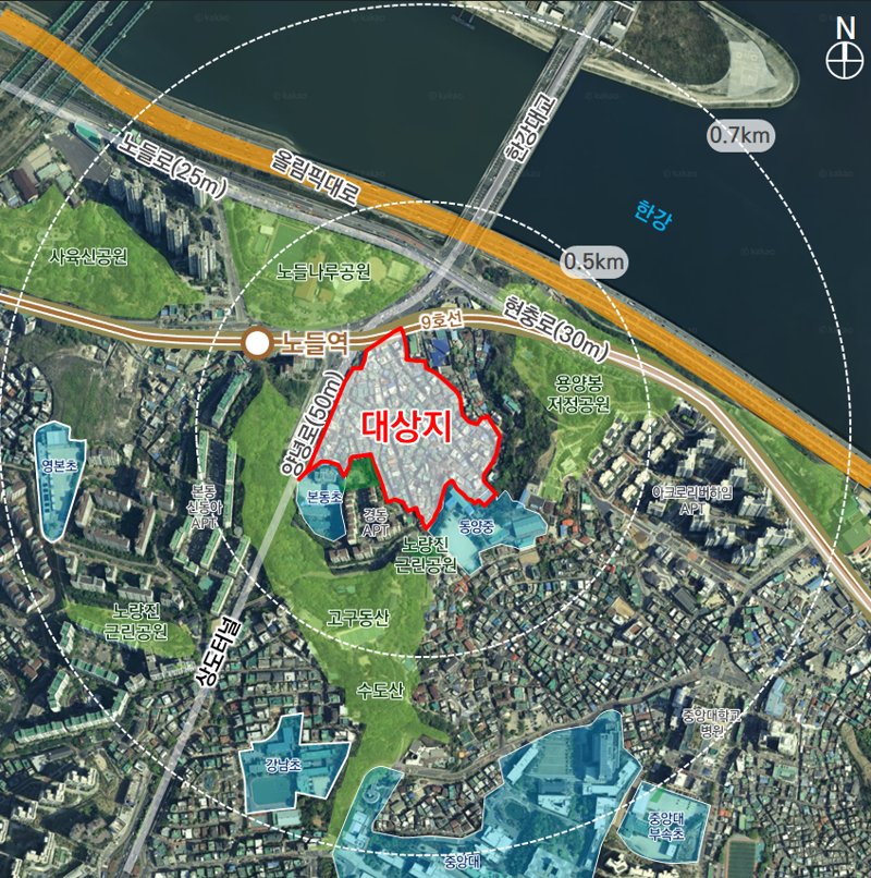 서울시 동작구 본동 47번지 일대 위치도. SH제공