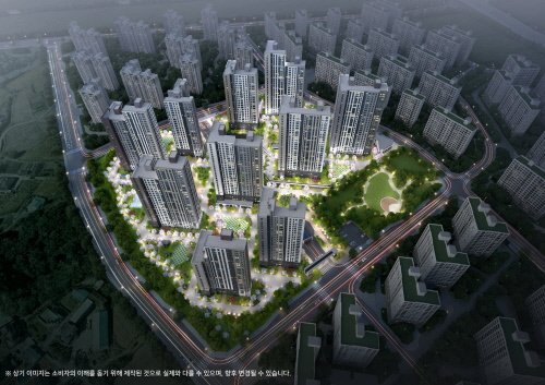 두산위브더제니스 센트럴 천안_조감도(야간)