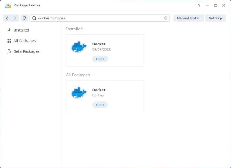 패키지 센터 docker compose 검색에서의 Docker 패키지. 2025.11.21 카지노 바카라1 ⓒ News1 김민석 기자