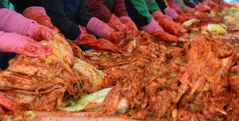 [전주=해외 바카라사이트] 김얼 기자 = 전주시새마을회 자원봉사자들이 20일 해외 바카라사이트 전주시 전주월드컵경기장에서 '사랑의 월동김치 나눔행사'를 열고 어려운 이웃에게 전달할 김치를 담그고 있다. 2024.11.20. pmkeul@newsis.com