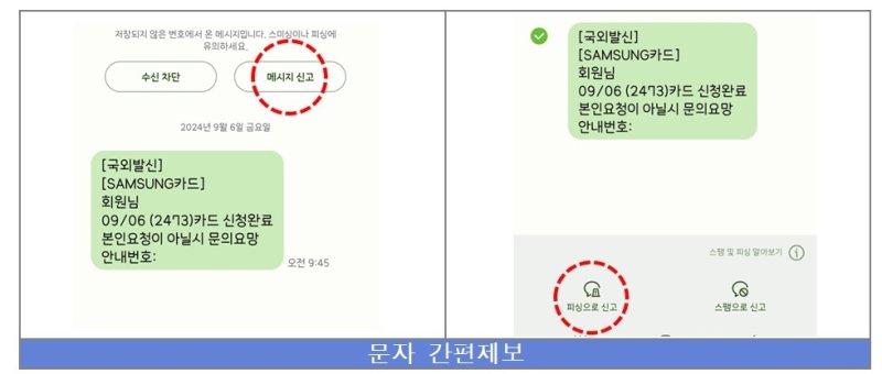 피싱 문자 '간편제보' (출처=연합뉴스)