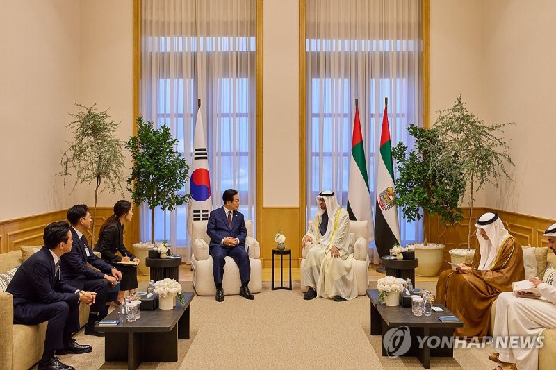 한-UAE 단독 정상회담 (출처=연합뉴스)