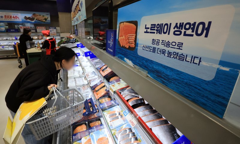 서울 시내 한 대형마트에서 판매되는 노르웨이산 연어. 2025.11.14/뉴스1 ⓒ News1 김진환 기자