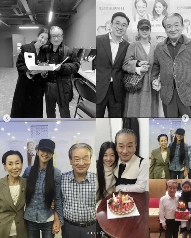 서예지, '할아버지' 이순재 손 꼭 잡은 사진으로 추모…"가장 존경하는 선생님"