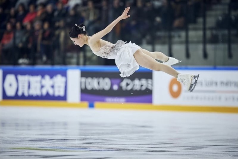 [서울=뉴시스] 피겨스케이팅 국가대표 김채연이 19일(한국 시간) 프랑스 앙제에서 열린 2025~2026 국제빙상경기연맹(ISU) 피겨 시니어 그랑프리 1차 대회 프리스케이팅에서 연기를 펼치고 있다. (사진=ISU 공식 SNS 캡처) 2025.10.19. *재판매 및 DB 금지