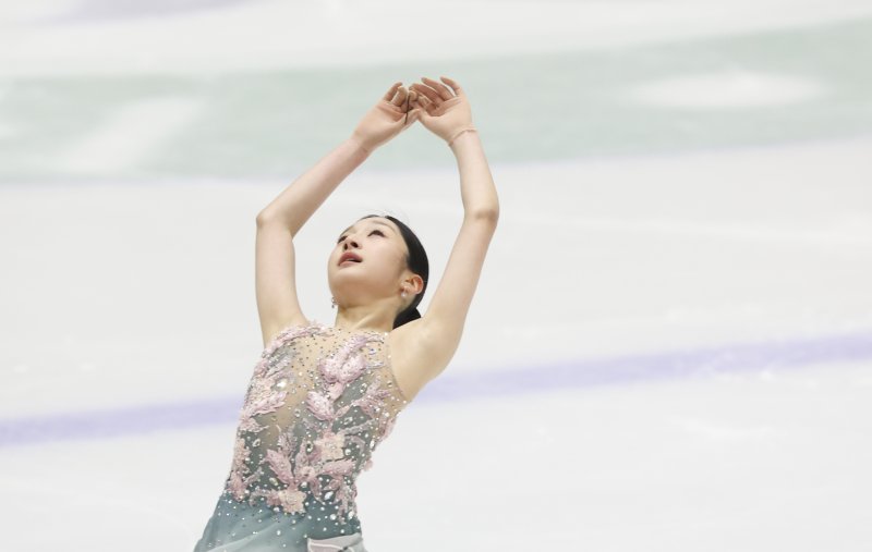 [의정부=뉴시스] 김근수 기자 = 신지아(세화여고)가 1일 경기 의정부실내빙상장에서 열린 2024 KB금융 전국남녀 피겨스케이팅 회장배 랭킹대회 여자 시니어 부문 프리스케이팅에서 연기를 펼치고 있다. 2024.12.01. ks@newsis.com
