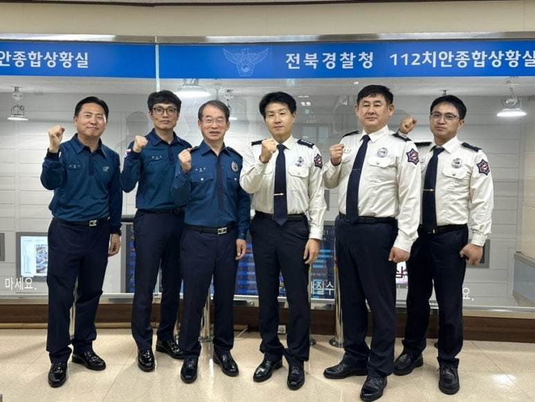 지난 27일 전북경찰청과 전북소방본부가 공조체계 강화를 위한 간담회를 가졌다. 전북경찰 제공