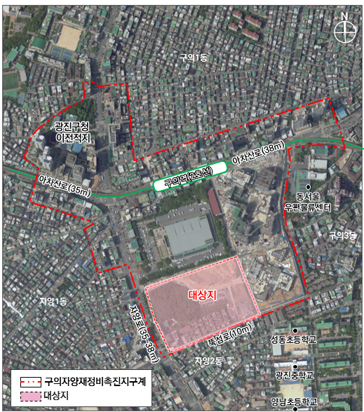 구의·자양재정비촉진지구 위치도. 서울시 제공