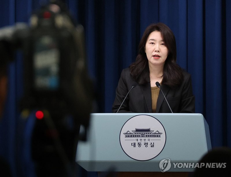 브리핑하는 강유정 대변인 (출처=연합뉴스)