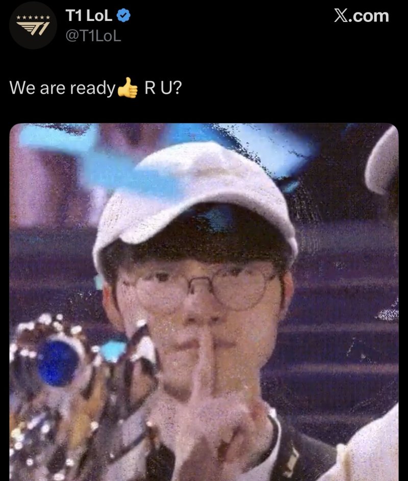 [뉴시스] 일론 머스크 테슬라 CEO가 올린 글에 대한 T1의 답글. (사진=엑스 캡처) *재판매 및 DB 금지