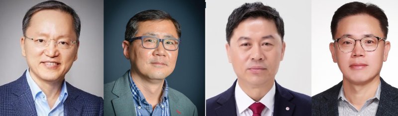 왼쪽부터 박학규 삼성전자 사업지원실장 사장, 박홍근 삼성전자 SAIT 원장(사장), 류재철 LG전자 CEO, 김봉춘 LG화학 CEO(각사 제공)