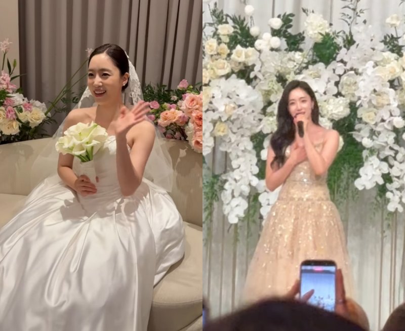 '김병우 감독과 결혼' 함은정, 축가 부르다 울컥…하정우 축사까지(종합)