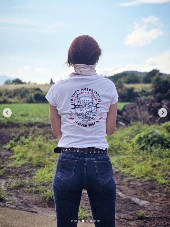 '모터사이클 선수' 오정연, 제주도서 라이딩 인증…완벽 뒤태 눈길