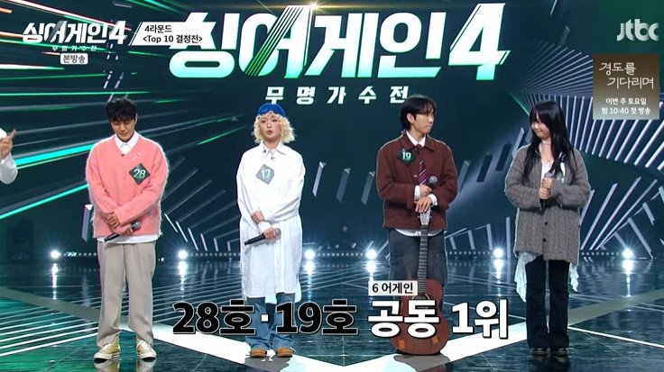 61호 가수, 아쉬운 '5 어게인'…28호·19호 '톱10' 확정