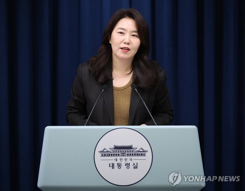 브리핑하는 강유정 대변인 (출처=연합뉴스)