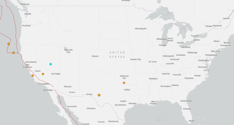 미국 지질조사국(USGS)은 4일(현지시간) 네바다주 데이턴에서 규모 5.9의 지진이 났다고 했다가 이를 철회했다. (미국 지질조사국)
