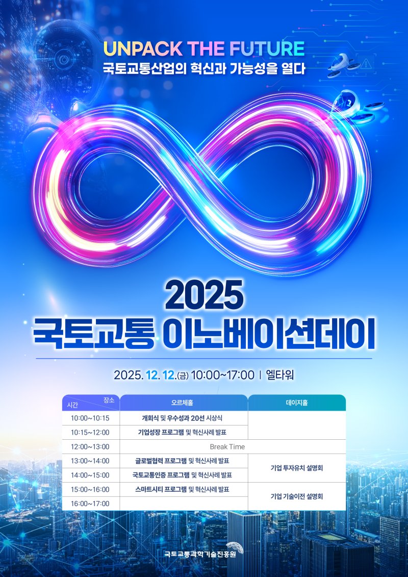 [서울=뉴시스] 국토교통과학기술진흥원(KAIA) 2025 국토교통 이노베이션데이 포스터. (사진=KAIA 제공) 2025.12.05. photo@newsis.com *재판매 및 DB 금지