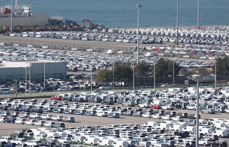 4일 경기 평택시 포승읍 평택항에 수출용 차량이 세워져 있다. 2025.12.4/뉴스1 ⓒ News1 김영운 기자