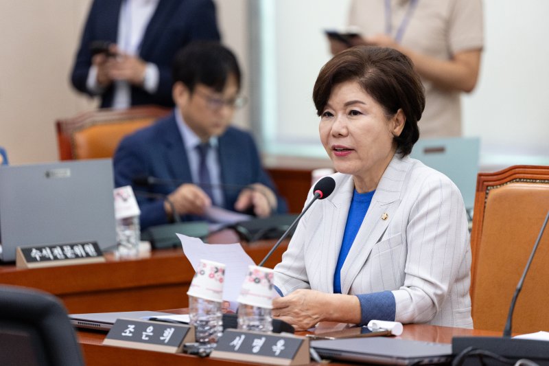 9일 서울 여의도 국회에서 열린 제429회국회(정기회) 여성가족위원회 제3차 전체회의에서 조은희(국민의힘) 간사가 원민경 여성가족부 장관 후보자 인사청문경과보고서 채택의 건에 반대 의견을 피력하고 있다. 2025.9.9/뉴스1 ⓒ News1 이승배 기자