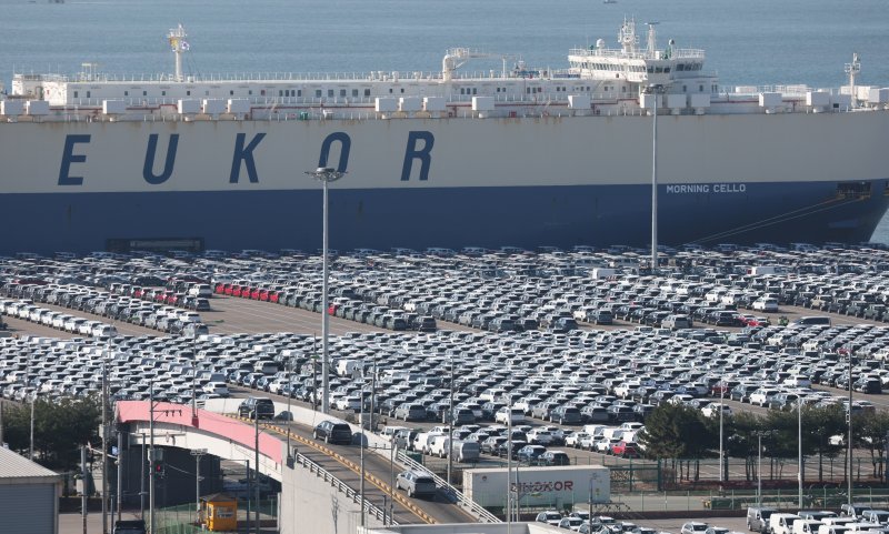 4일 경기 평택시 포승읍 평택항에 수출용 차량이 세워져 있다(자료사진). 2025.12.4/뉴스1 ⓒ News1 김영운 기자