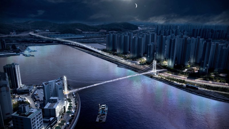 [시흥=뉴시스] 배곧~월곶 연결 경관 육교 야간 조감도. (조감도=시흥시 제공).2025.12.05. photo@newsis.com