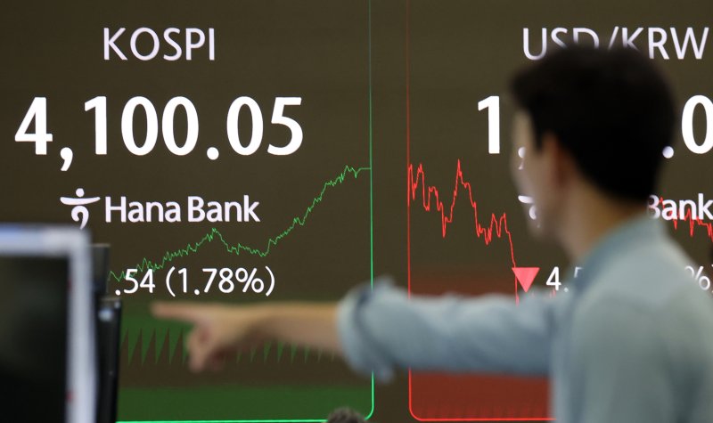 5일 오후 서울 중구 하나은행 딜링룸 전광판에 시황과 원달러 환율이 보이고 있다. 2025.12.5/뉴스1 ⓒ News1 김명섭 기자