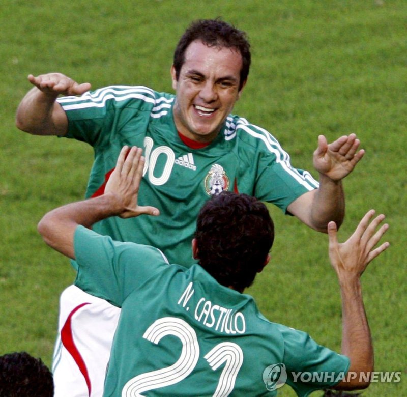 2007년 멕시코 축구 국가대표팀 현역 시절의 콰우테모크 블랑코.연합뉴스