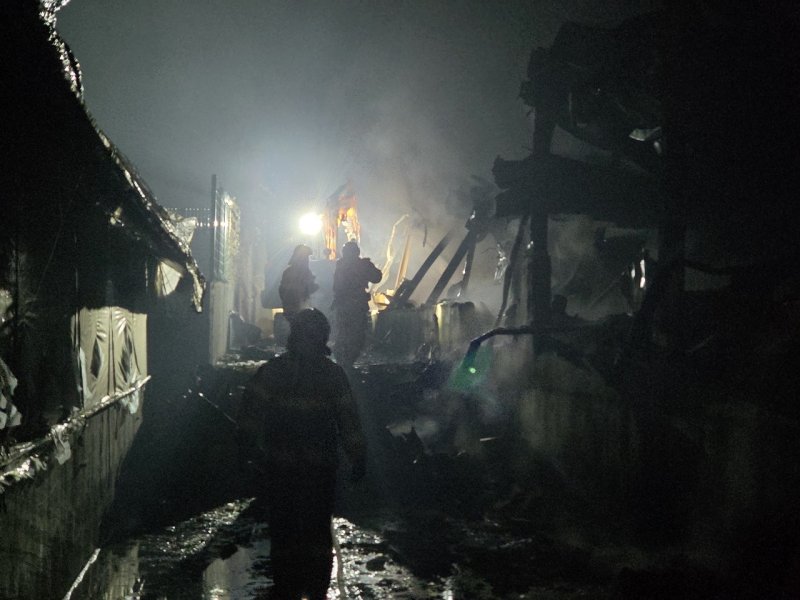 논산 노성면 구암리 돈사 화재 현장. (논산소방서 제공, 재판매 및 DB금지) / 뉴스1