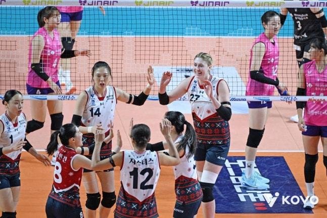 흥국생명이 현대건설을 3-0으로 완파했다.(KOVO 제공)