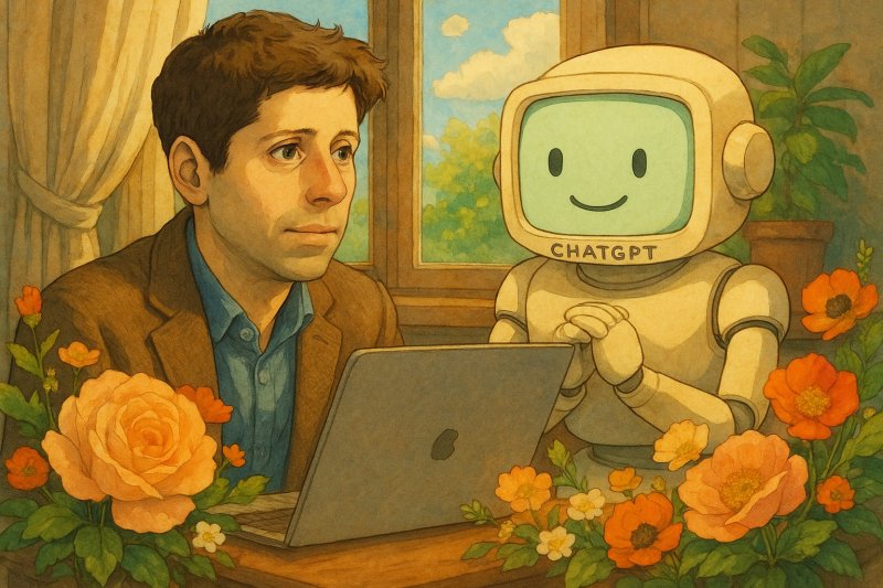 [서울=뉴시스] 챗GPT가 생성한 자신과 샘 올트먼 CEO. (그림=챗GPT 생성) 2025.04.23. photo@newsis.com *재판매 및 DB 금지