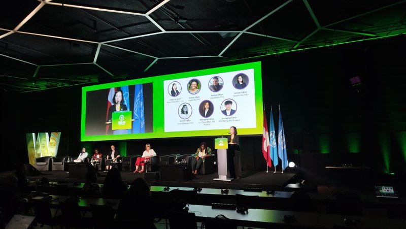 2025 UN 정보사회세계정상회의에서 발표하는 최문정 KAIST 과학기술정책대학원장(KAIST 제공) /뉴스1