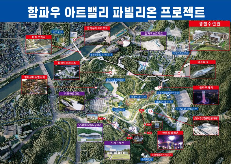 민선 8기 전북 남원시가 추진 중인 경찰수련원 건립 포함 함파우 아트밸리 파빌리온 프로젝트 조감도.(남원시 제공. 재판매 및 DB금지)/뉴스1