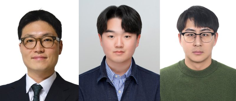 [울산=뉴시스] 구미현 기자 = UNIST 연구진. 사진 좌측부터 조한희 교수, 이의민 연구원(제1저자), 이동현 연구원(제1저자). (사진=UNIST 제공) 2025.12.08. photo@newsis.com *재판매 및 DB 금지