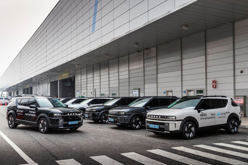 시승 프로그램을 위해 대기 중인 디 올 뉴 넥쏘의 모습(현대차그룹 제공)